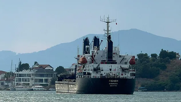 Fethiye Körfezi'ne Dev Yük Gemisi Demirledi