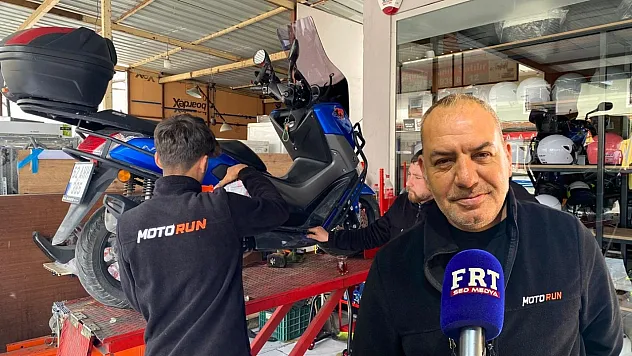 Fethiye Motorun Motosiklet Mağazası'nda bayram öncesi son kontroller yapılıyor