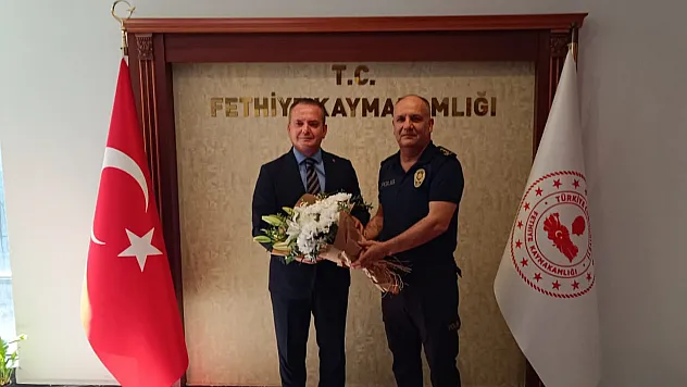 Fethiye'nin Yeni Emniyet Müdürü Yüceur'dan Kaymakam Akkaya'ya ziyaret