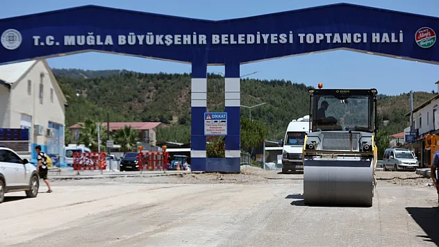 Fethiye toptancı hal bölgesinde yollar yenileniyor