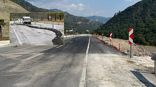 Fethiye yolunda yağışın açtığı hasar onarıldı: Göcek Tüneli çıkışı kontrollü geçişte