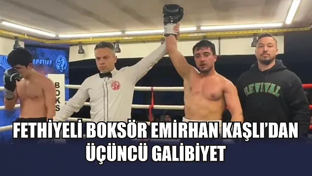 Fethiyeli Boksör Emirhan Kaşlı'dan üçüncü galibiyet