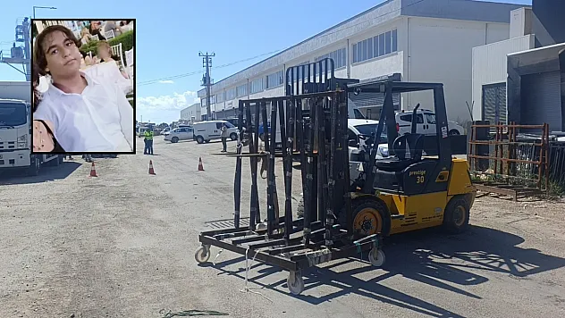 Forkliftin vinç demirine başını çarpan motosiklet sürücüsü kaldırıldığı hastanede öldü