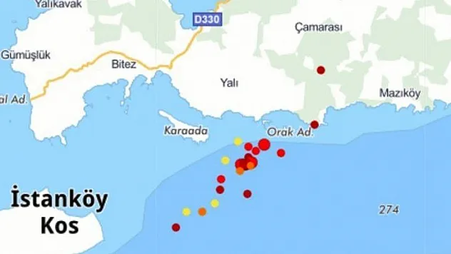 Gökova Körfezinde deprem hareketliliği