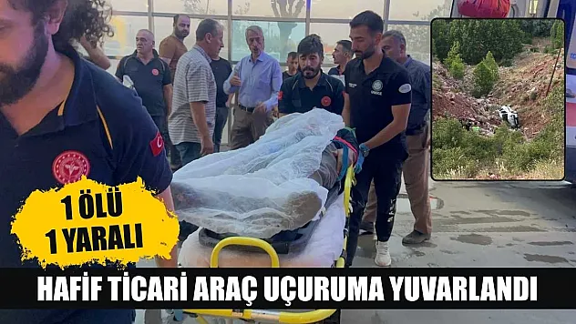Hafif ticari araç uçuruma yuvarlandı: 1 ölü, 1 yaralı