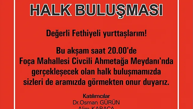 Halk buluşması gerçekleşecek