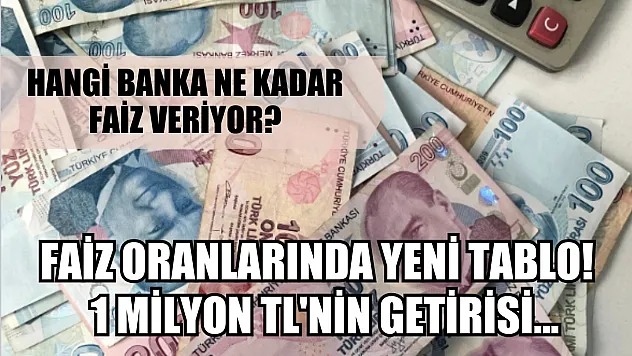 Hangi banka ne kadar faiz veriyor? Faiz oranlarında yeni tablo!  1 milyon TL'nin getirisi…