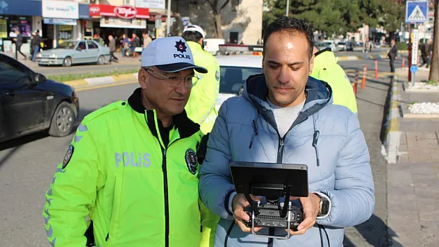 Hatalı sürücüler drone ile tespit edildi