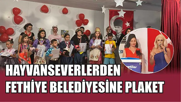 Hayvanseverlerden Fethiye Belediyesine Plaket