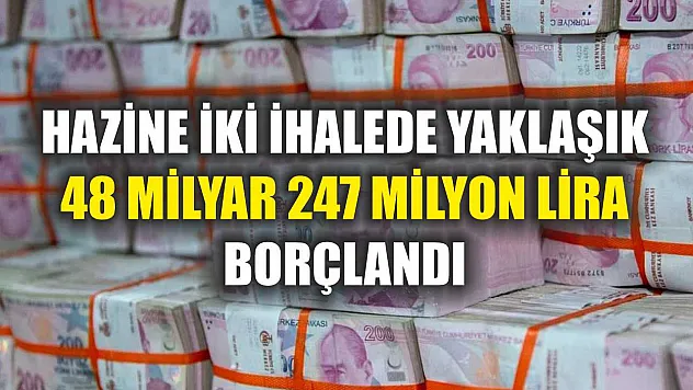 Hazine iki ihalede yaklaşık 48 milyar 247 milyon lira borçlandı
