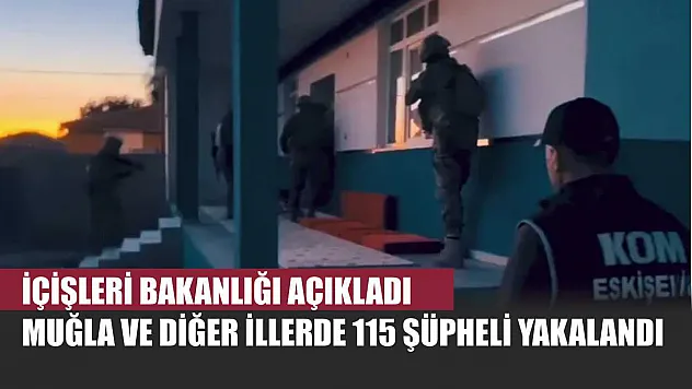 İçişleri Bakanlığı açıkladı: Muğla ve diğer illerde 115 şüpheli yakalandı