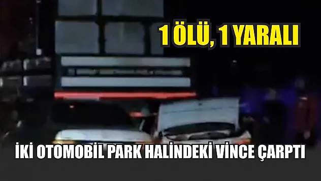 İki otomobil park halindeki vince çarptı: 1 ölü, 1 yaralı