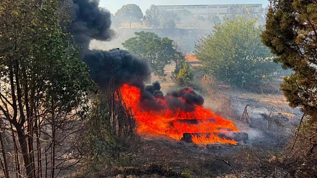 İzmir'de ot yangını sanayi alanına ulaştı