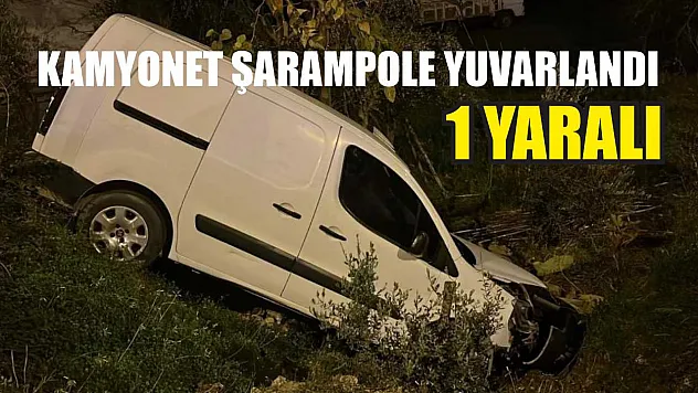 Kamyonet şarampole yuvarlandı: 1 yaralı