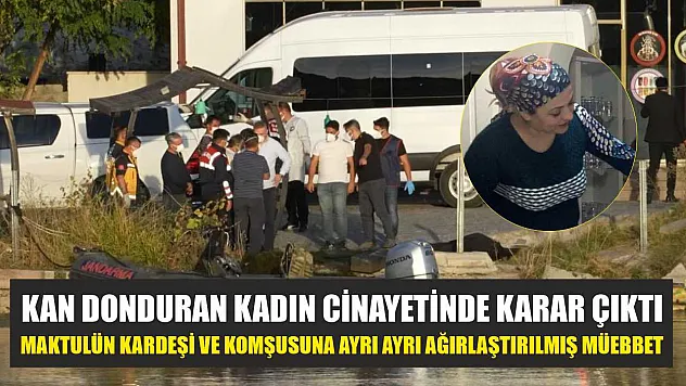Kan donduran kadın cinayetinde karar çıktı: Maktulün kardeşi ve komşusuna ayrı ayrı ağırlaştırılmış müebbet