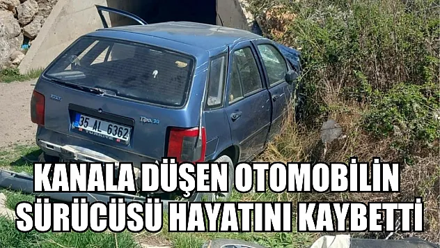 Kanala düşen otomobilin sürücüsü hayatını kaybetti