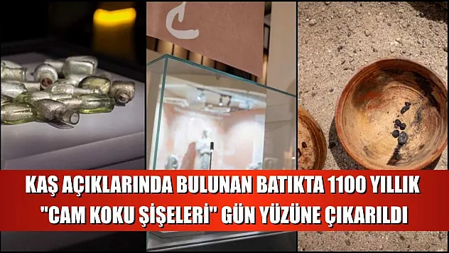 Kaş açıklarında bulunan batıkta 1100 yıllık 'cam koku şişeleri' gün yüzüne çıkarıldı