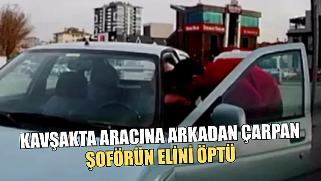 Kavşakta aracına arkadan çarpan şoförün elini öptü