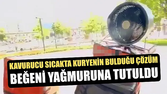 Kavurucu sıcakta kuryenin bulduğu çözüm beğeni yağmuruna tutuldu