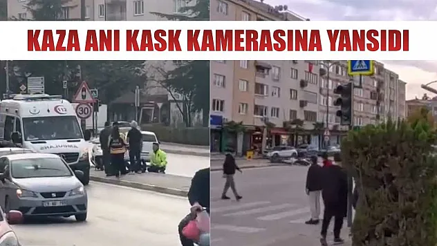 Kaza anı kask kamerasına yansıdı