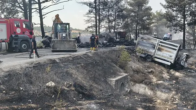 Kaza sonrası araçlar alev aldı, yangın ormana sıçradı: 1 ölü, 2 yaralı