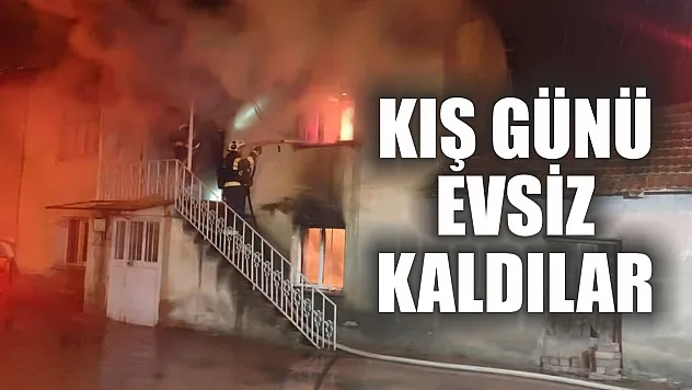 Kış günü evsiz kaldılar