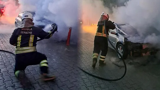 Köyceğiz'de Park Halindeki Araçta Yangın