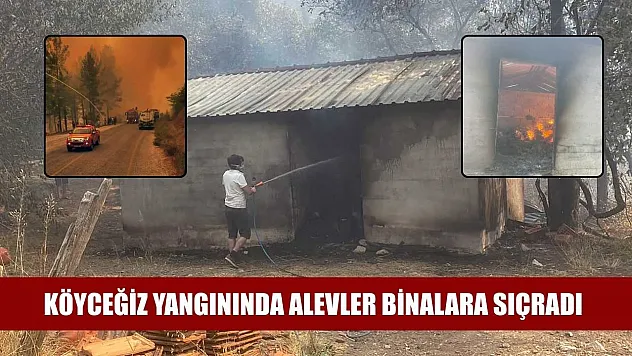 Köyceğiz yangınında alevler binalara sıçradı