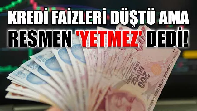 Kredi faizleri düştü ama resmen 'Yetmez' dedi!