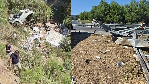 Kumluca'da şarampole devrilen kamyon şoförü hayatını kaybetti