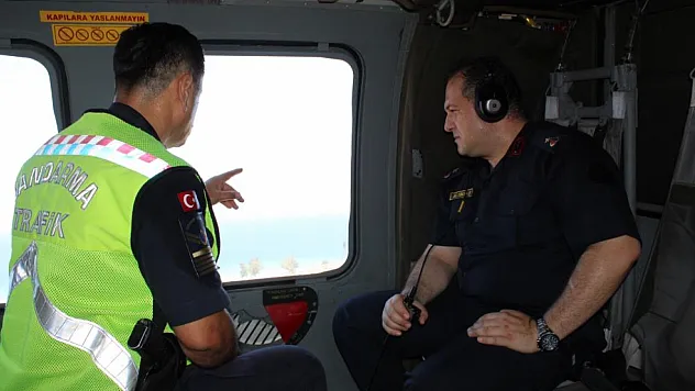 Kural ihlali yapan sürücüler havadan tespit edildi