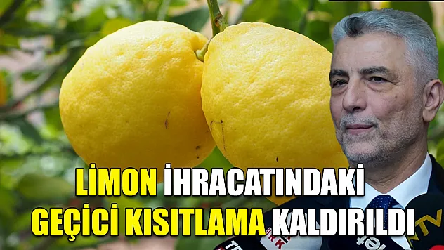 Limon ihracatındaki geçici kısıtlama kaldırıldı