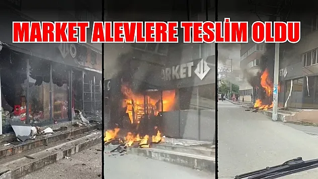 Market alevlere teslim oldu