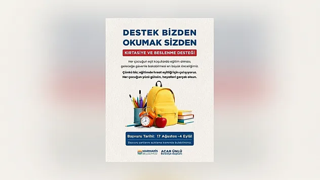 Marmaris Belediyesi'nden öğrencilere kırtasiye ve beslenme desteği