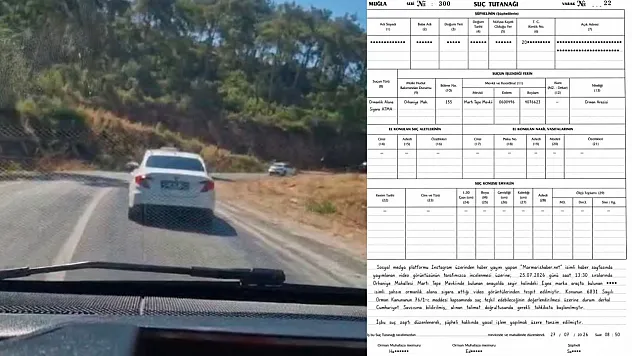 Marmaris'te araçtan ormana sigara izmariti atan şüpheliye adli işlem