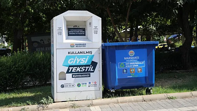 Marmaris'te geri dönüşen atıklar mavi konteynerlerde toplanacak