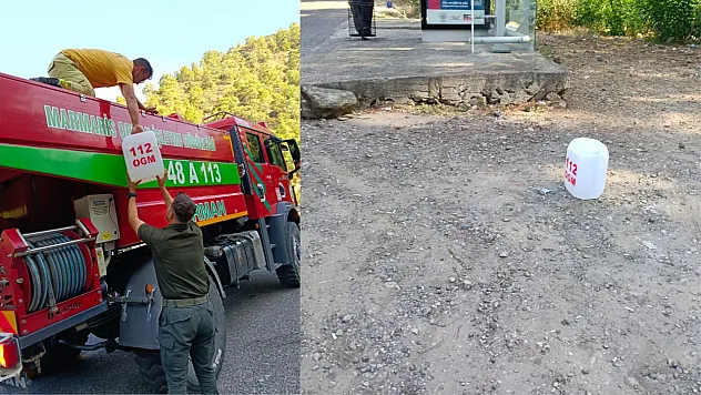 Marmaris'te kritik noktalara ilk müdahale için su bidonu