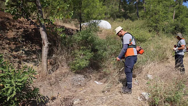 Marmaris'te yangın riskine karşı kapsamlı temizlik