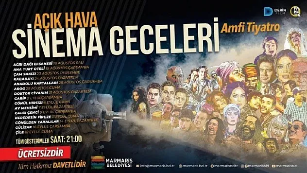 Marmaris'te yıldızların altında sinema keyfi