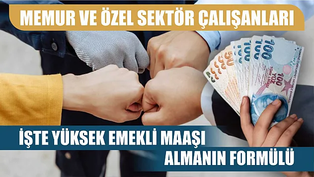 Memur ve özel sektör çalışanları: İşte yüksek emekli maaşı almanın formülü