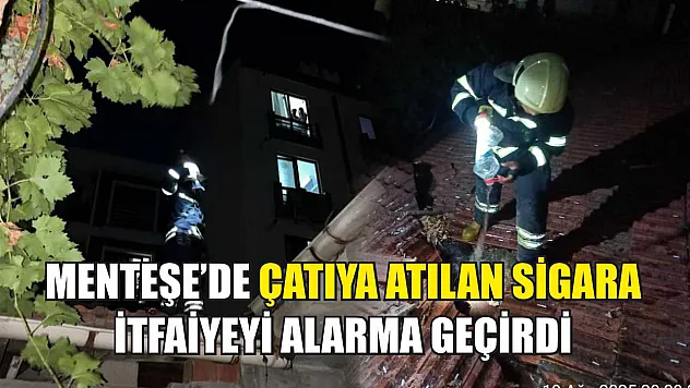 Menteşe'de çatıya atılan sigara itfaiyeyi alarma geçirdi