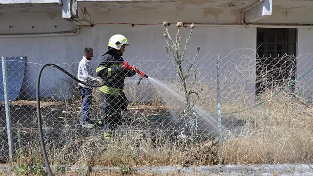 Menteşe'de otel arkasındaki otluk alanda yangın