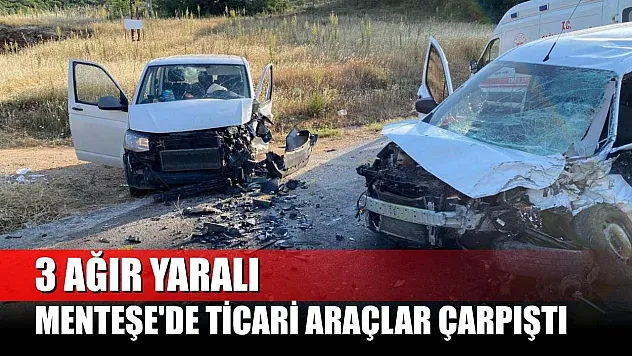 Menteşe'de ticari araçlar çarpıştı: 3 ağır yaralı