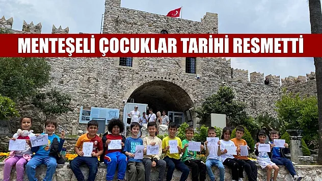 Menteşeli çocuklar tarihi resmetti