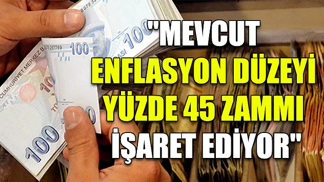 'Mevcut enflasyon düzeyi yüzde 45 zammı işaret ediyor'