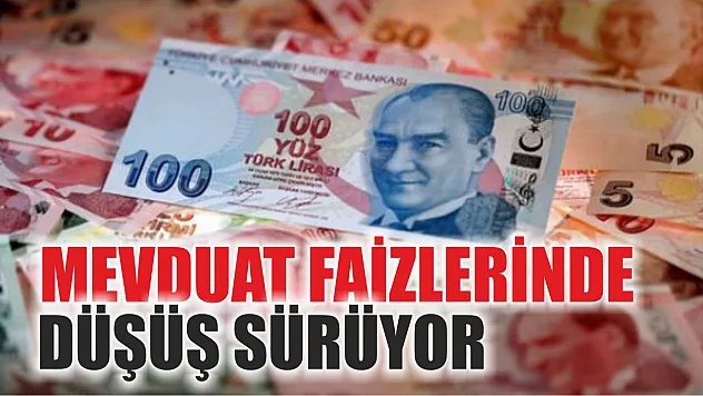Mevduat faizlerinde düşüş sürüyor