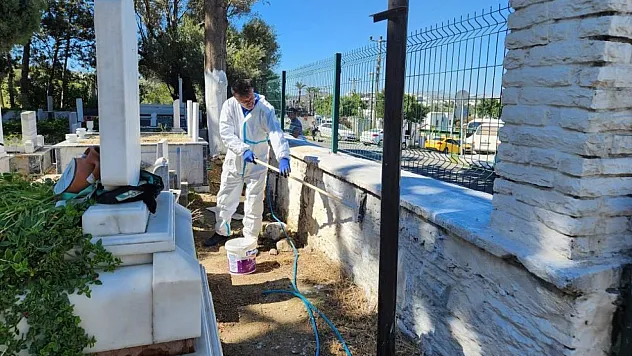 Mezarlıklarda temizlik ve bakım çalışmaları yapıldı