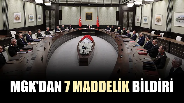 MGK'dan 7 maddelik bildiri
