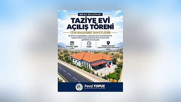 Milas Belediyesi Taziye Evi'nin Açılış Töreni Gerçekleştirilecek