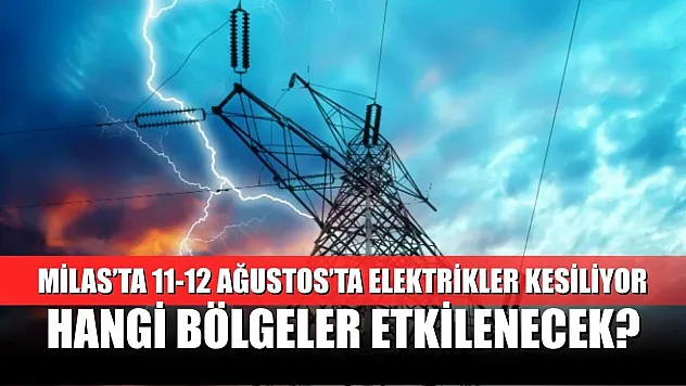 Milas'ta 11-12 Ağustos'ta Elektrikler Kesiliyor: Hangi Bölgeler Etkilenecek